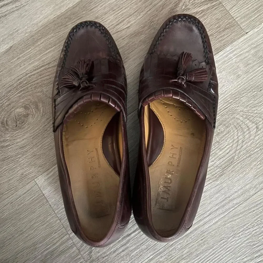 Johnston & Murphy‎ Men's Brown and Burgundy Tassel Loafers Size 9.5 M